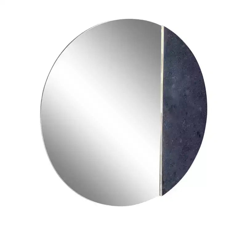 Miroir mural en verre avec accent en marbre noir