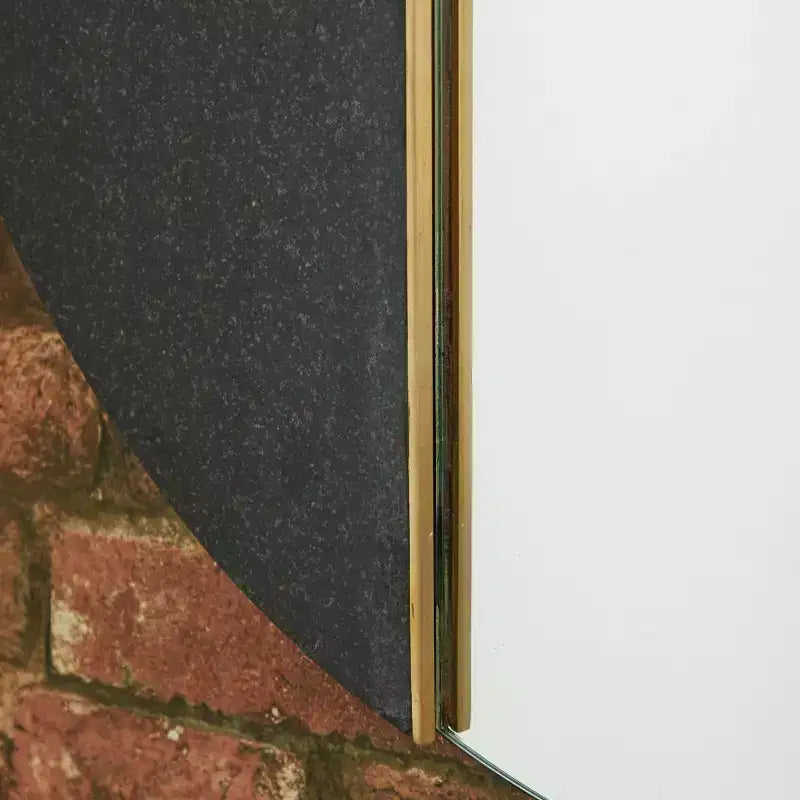Miroir mural en verre avec accent en marbre noir