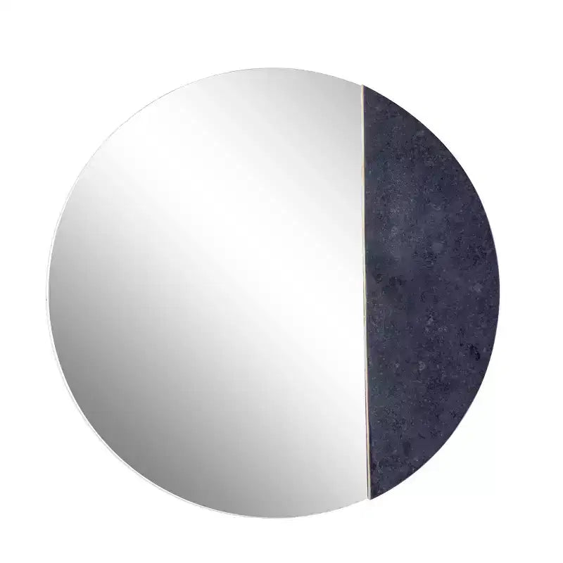 Miroir mural en verre avec accent en marbre noir