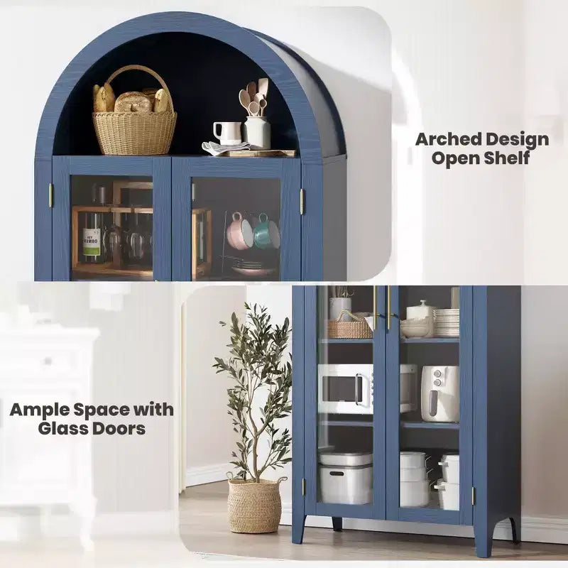 Armoire de cuisine avec garde-manger cintrée