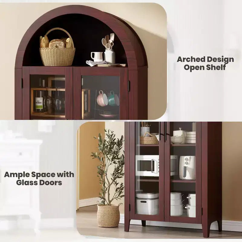 Armoire de cuisine avec garde-manger cintrée