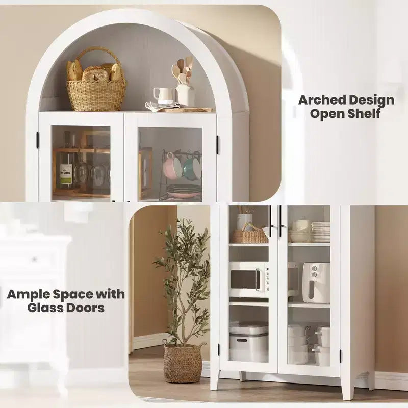 Armoire de cuisine avec garde-manger cintrée