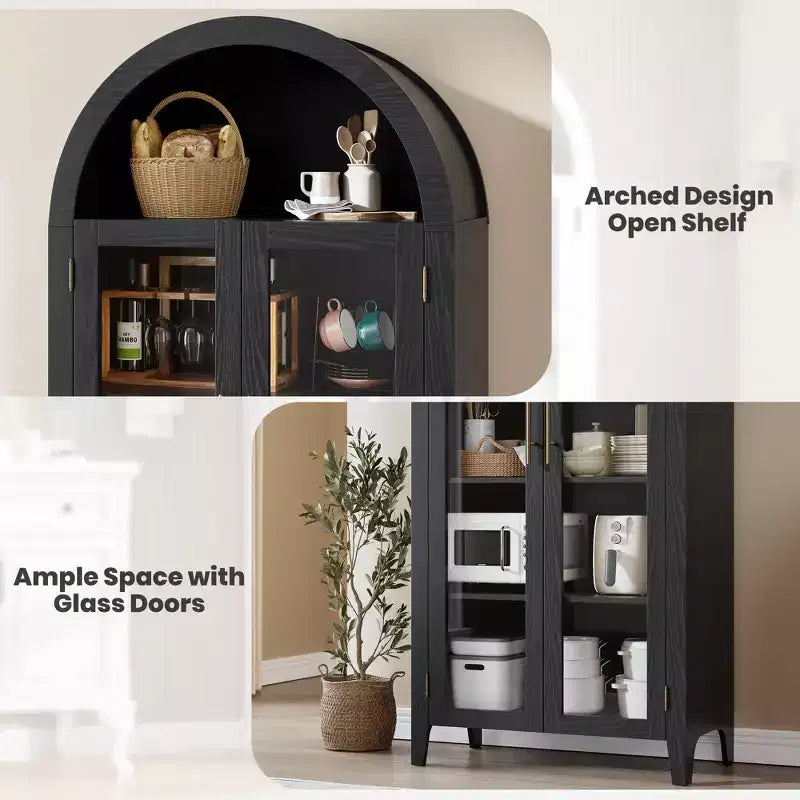 Armoire de cuisine avec garde-manger cintrée