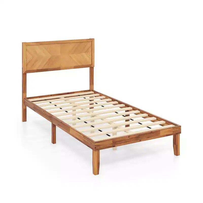Costway Twin/Full/Queen Size Bed Frame w/Headboard Wooden Slats Support 9 Under-bed Storage Space
