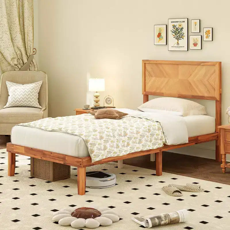 Cadre de lit double/grand lit/très grand lit avec tête de lit, support à lattes en bois, 9 espaces de rangement sous le lit