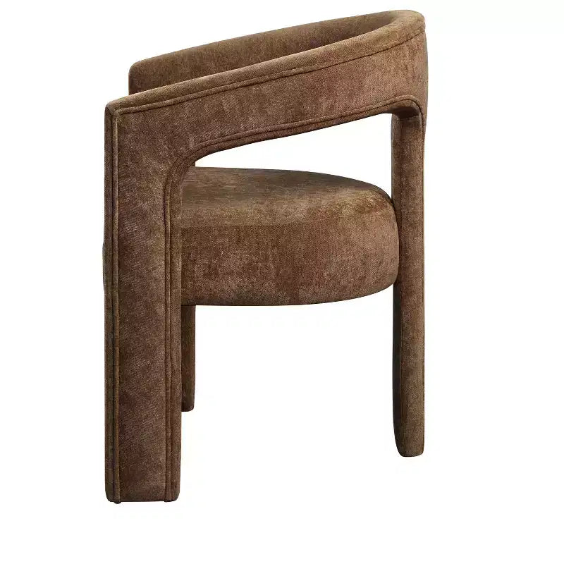 Fauteuil rembourré en lin moderne avec dossier incurvé (Lot de 2)