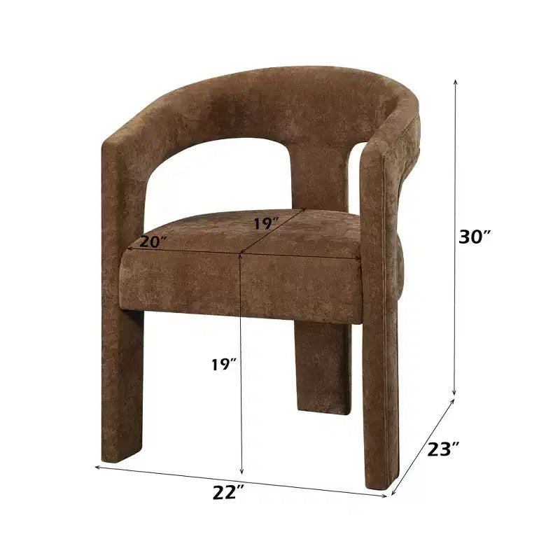 Fauteuil rembourré en lin moderne avec dossier incurvé (Lot de 2)