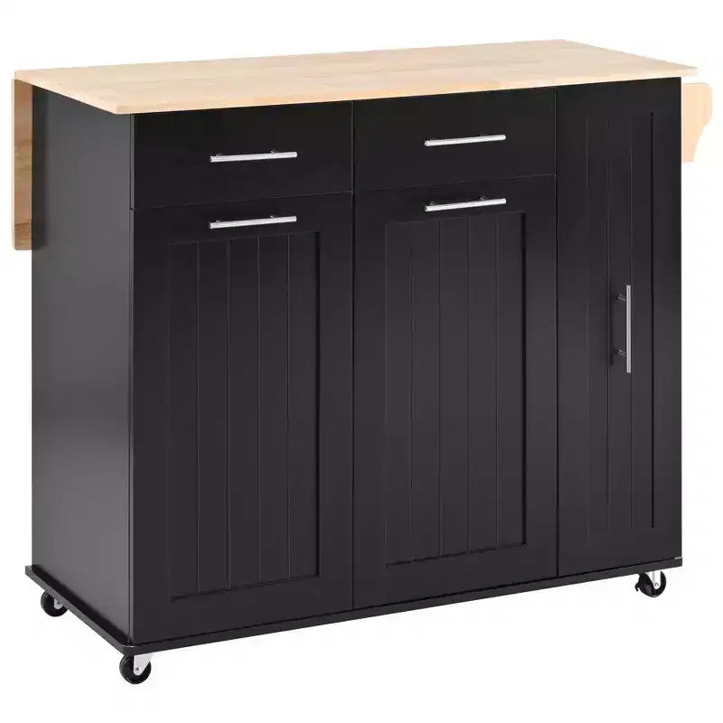 Îlot de cuisine avec abattant, Desserte de rangement de cuisine avec organisateur de meuble coulissant et étagère de rangement, Desserte de cuisine roulante sur roulettes avec tiroirs