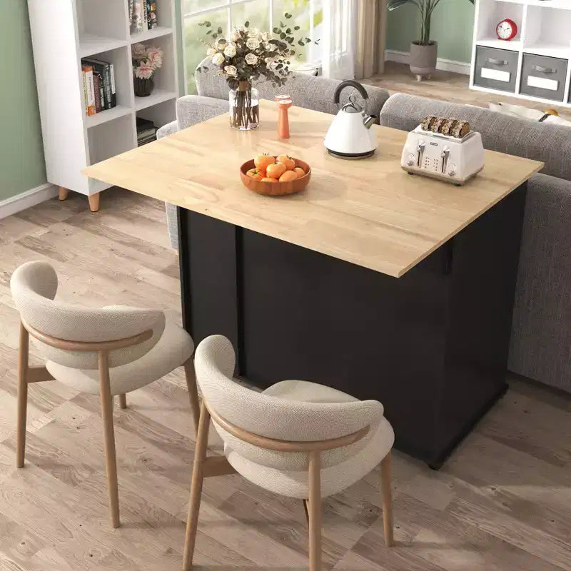 Îlot de cuisine avec abattant, Desserte de rangement de cuisine avec organisateur de meuble coulissant et étagère de rangement, Desserte de cuisine roulante sur roulettes avec tiroirs