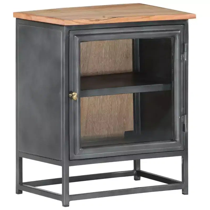 vidaXL Bedside Cabinet Gray 15.7x11.8x19.7 Solid Acacia Wood