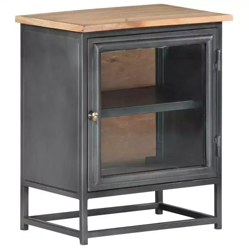 Table de chevet gris 40x30x50 cm Bois d'acacia massif