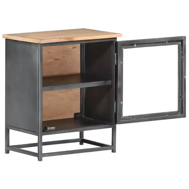 Table de chevet gris 40x30x50 cm Bois d'acacia massif