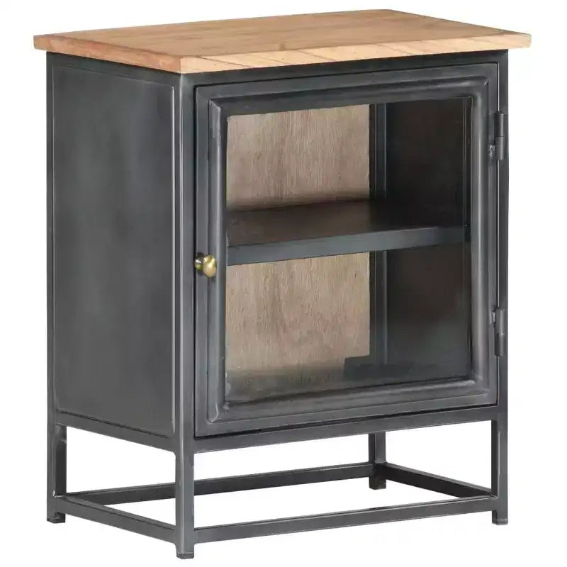 Table de chevet gris 40x30x50 cm Bois d'acacia massif