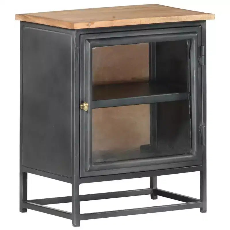 Table de chevet gris 40x30x50 cm Bois d'acacia massif