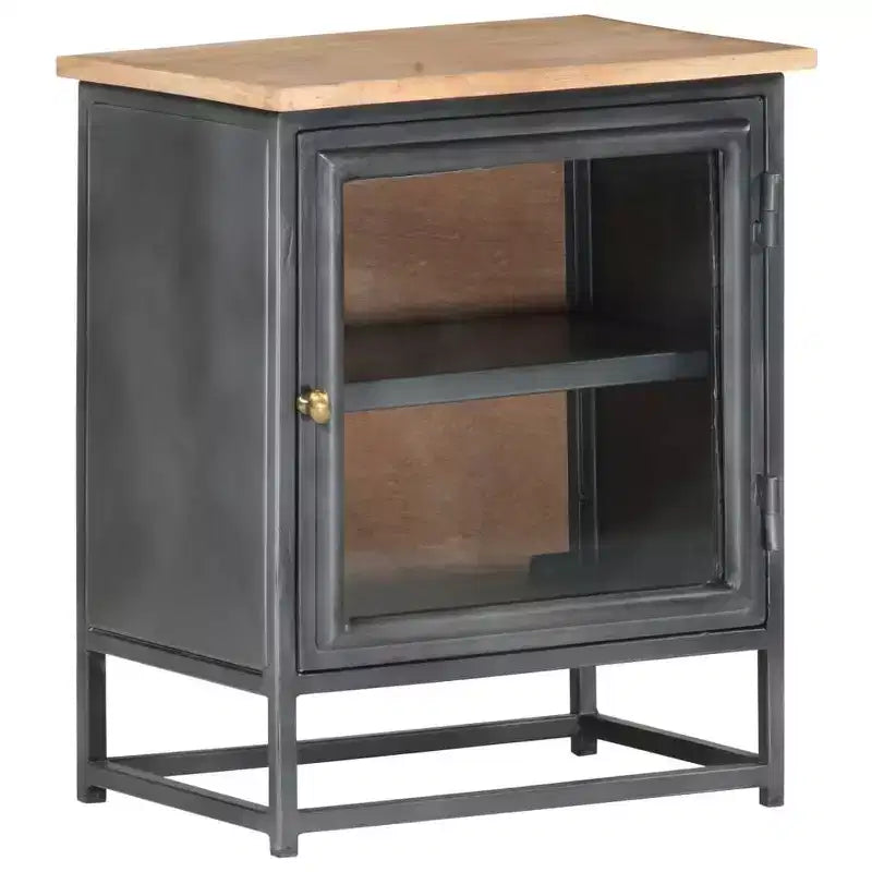 Table de chevet gris 40x30x50 cm Bois d'acacia massif