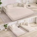 5-in-1 Convertible Sofa Bed, 78.8 Modular Corduroy Sleeper with Sturdy Frame,No Assembly, Multi-Functional Futon for Small Space, Living Room