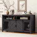 Okak Farmhouse Buffet Sideboard Storage Cabinet for Dining Room,Kitchen Pantry Cabinets with Sliding Barn Door & Mesh Panels