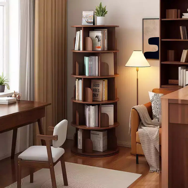 Bellemave Rotating Bookshelf, 360 Display Round Stackable Spinning Bookshelf, Revolving Round Book Shelf, Space-Saving