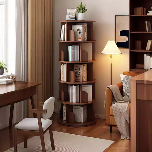 Bellemave Rotating Bookshelf, 360 Display Round Stackable Spinning Bookshelf, Revolving Round Book Shelf, Space-Saving