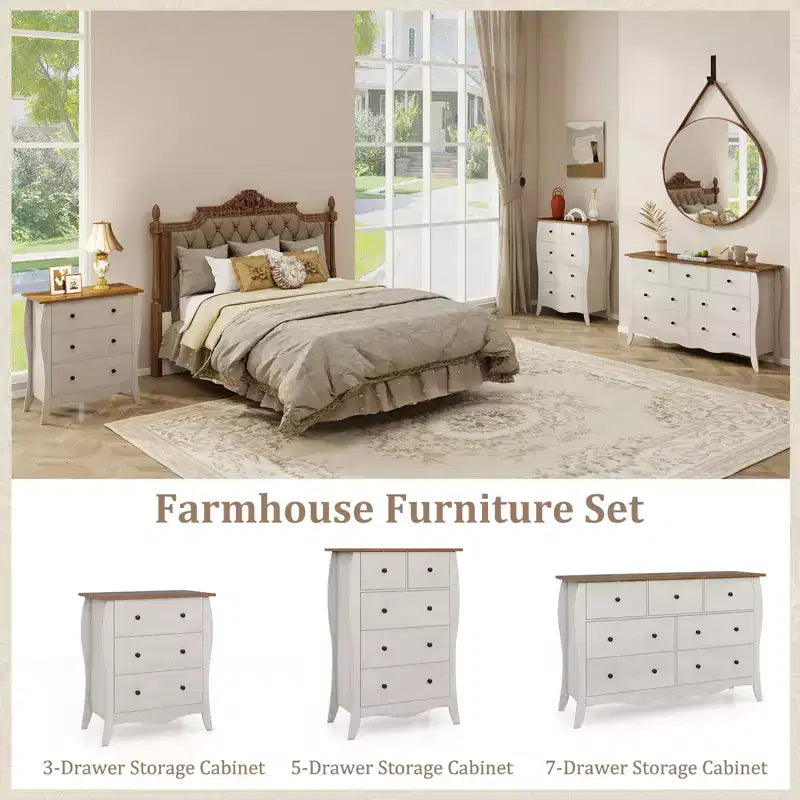 Commode de ferme avec 5 tiroirs en tissu pliable et kit anti-basculement