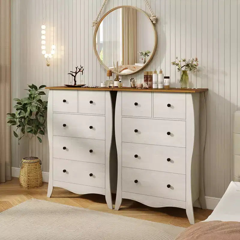 Commode de ferme avec 5 tiroirs en tissu pliable et kit anti-basculement