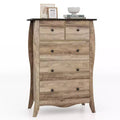 Costway 38 Farmhouse Chest of Drawers w/ 5 Folding Fabric Drawers & Anti-tipping Kit