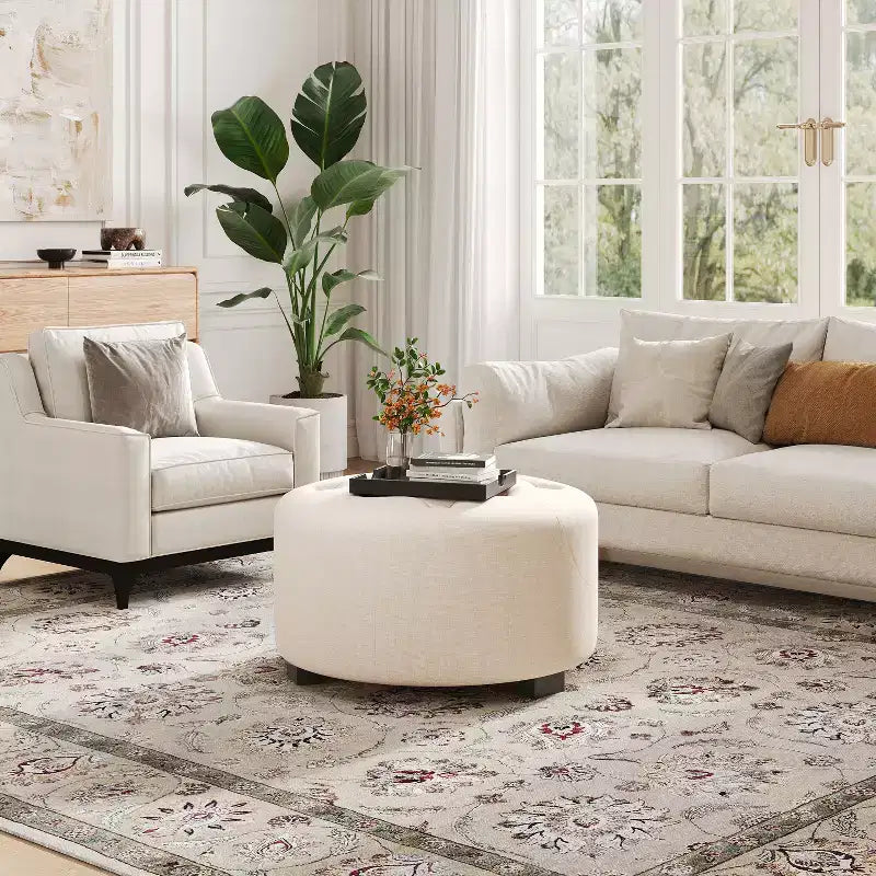 Table basse ottoman moderne ronde/carrée avec surface en cuir PU/tissu, petit repose-pieds multifonctionnel pour chambre à coucher, entrée