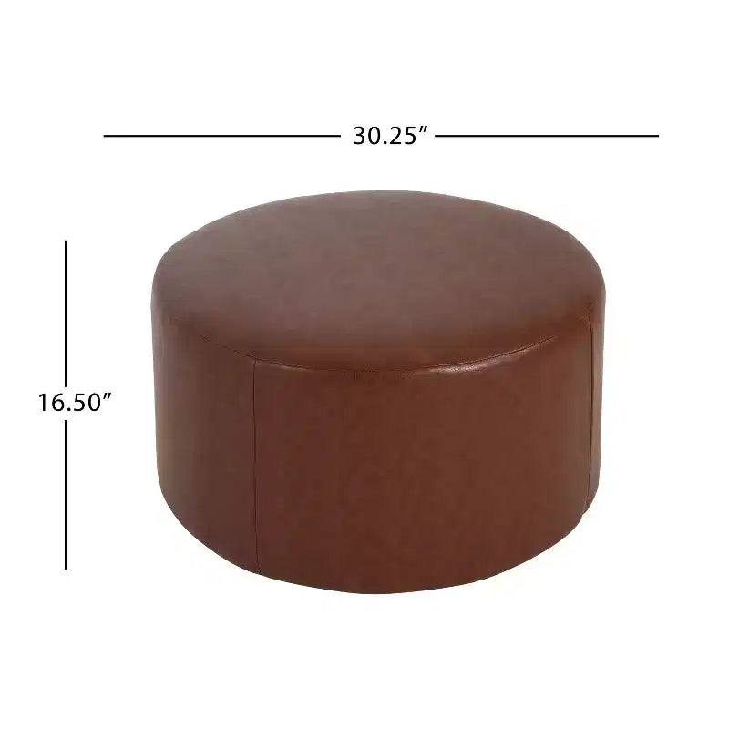 Table basse ottoman moderne ronde/carrée avec surface en cuir PU/tissu, petit repose-pieds multifonctionnel pour chambre à coucher, entrée