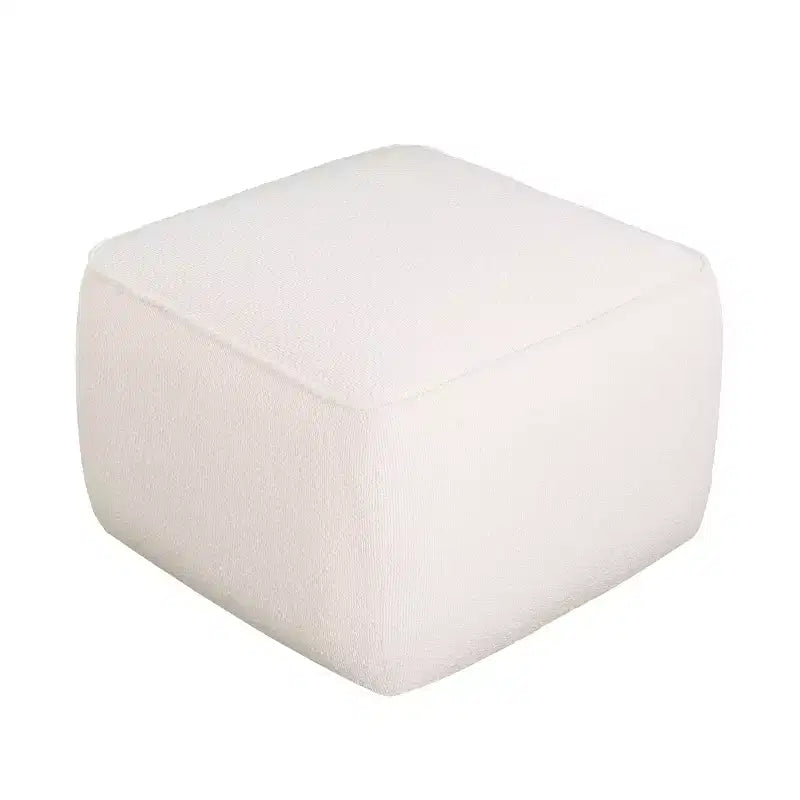 Table basse ottoman moderne ronde/carrée avec surface en cuir PU/tissu, petit repose-pieds multifonctionnel pour chambre à coucher, entrée