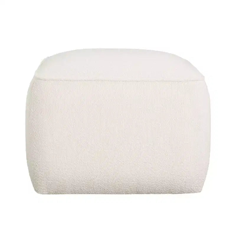 Table basse ottoman moderne ronde/carrée avec surface en cuir PU/tissu, petit repose-pieds multifonctionnel pour chambre à coucher, entrée
