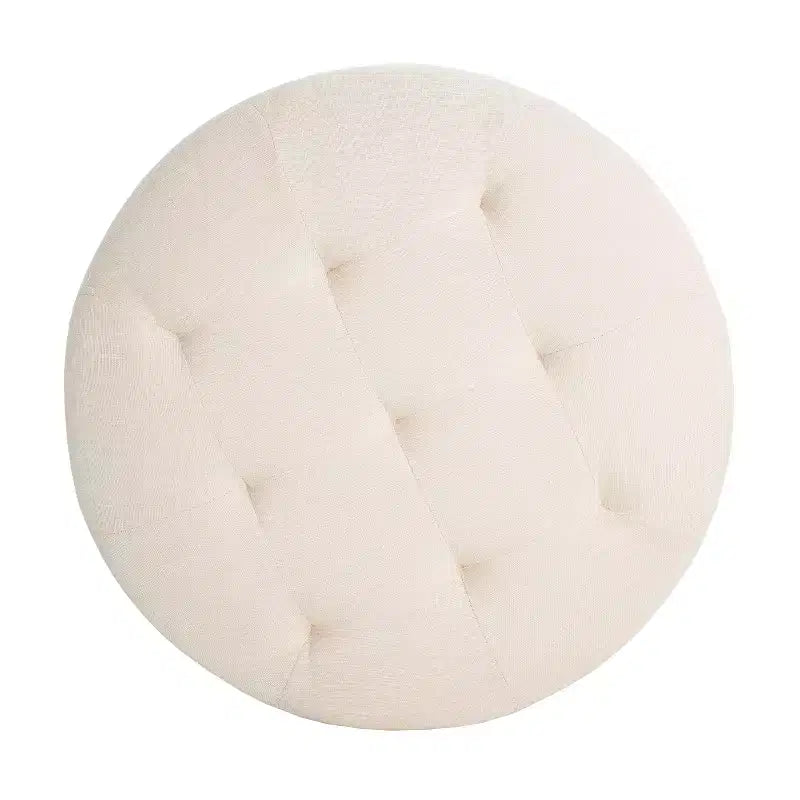 Table basse ottoman moderne ronde/carrée avec surface en cuir PU/tissu, petit repose-pieds multifonctionnel pour chambre à coucher, entrée