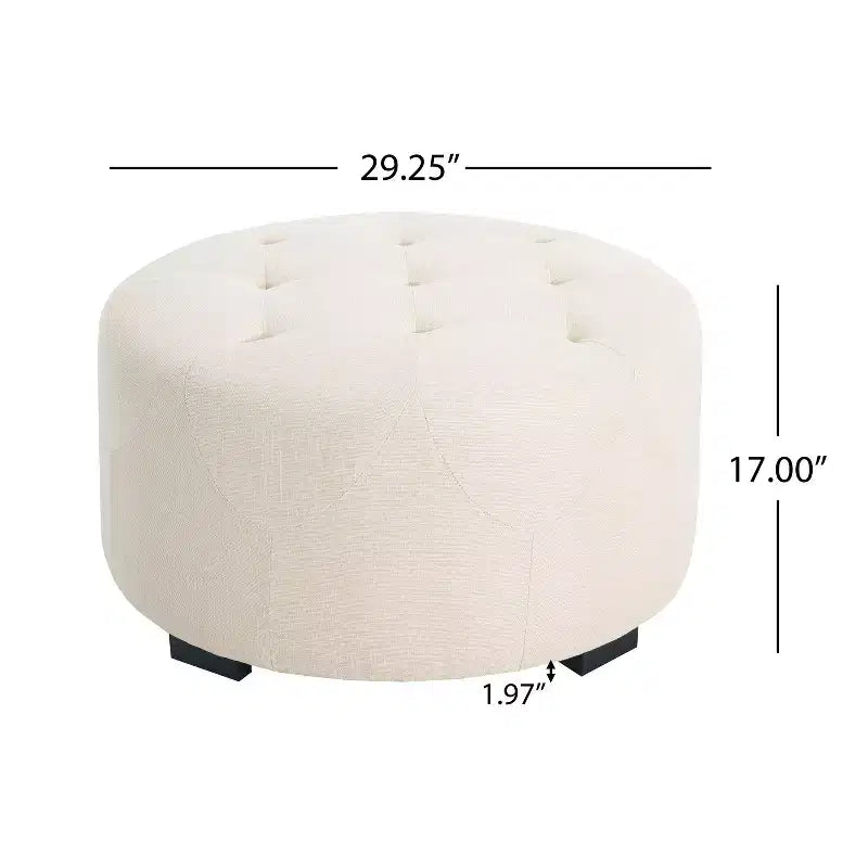 Table basse ottoman moderne ronde/carrée avec surface en cuir PU/tissu, petit repose-pieds multifonctionnel pour chambre à coucher, entrée