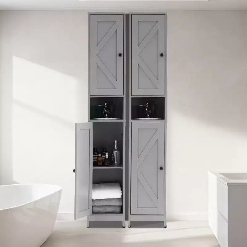 Meuble de salle de bain haut avec tiroir et étagères réglables, 170 cm pour salle de bain, cuisine, couloir, meuble d'appoint moderne