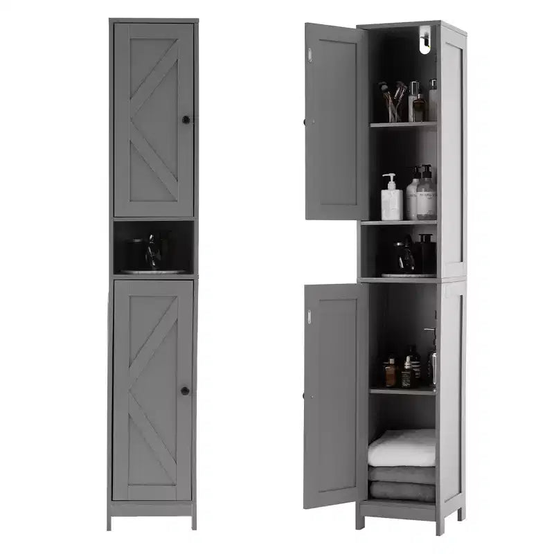 Tall Bathroom Cabinet with Drawer & Adjustable Shelves, 66.9 Inch for Bathroom, Kitchen, Hallway, Modern Accent Furniture