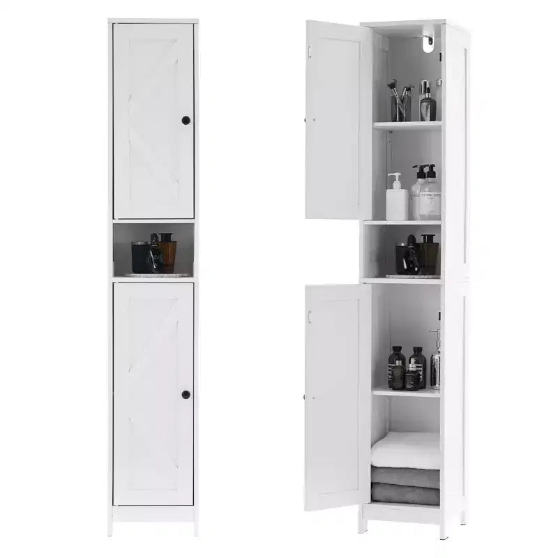 Meuble de salle de bain haut avec tiroir et étagères réglables, 170 cm pour salle de bain, cuisine, couloir, meuble d'appoint moderne