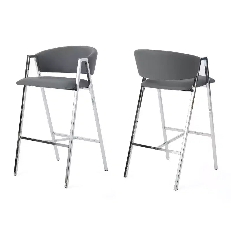 Tabourets de bar modernes à hauteur de comptoir (lot de 2), chaises de bar avec assise en similicuir et structure en A, chaises d'appoint pour cuisine, bureau, bar, salle à manger