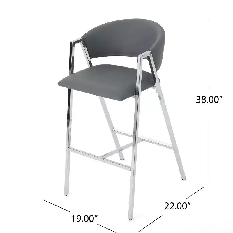 Tabourets de bar modernes à hauteur de comptoir (lot de 2), chaises de bar avec assise en similicuir et structure en A, chaises d'appoint pour cuisine, bureau, bar, salle à manger