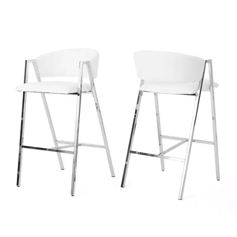 Tabourets de bar modernes à hauteur de comptoir (lot de 2), chaises de bar avec assise en similicuir et structure en A, chaises d'appoint pour cuisine, bureau, bar, salle à manger
