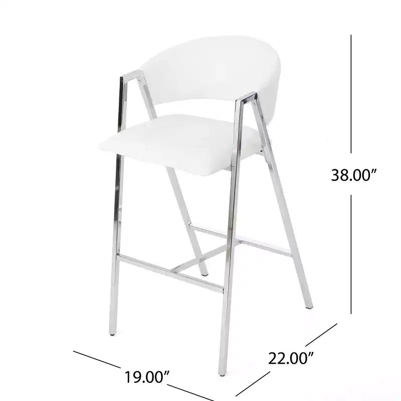 Tabourets de bar modernes à hauteur de comptoir (lot de 2), chaises de bar avec assise en similicuir et structure en A, chaises d'appoint pour cuisine, bureau, bar, salle à manger