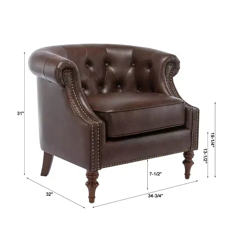 Fauteuil crapaud en similicuir capitonné