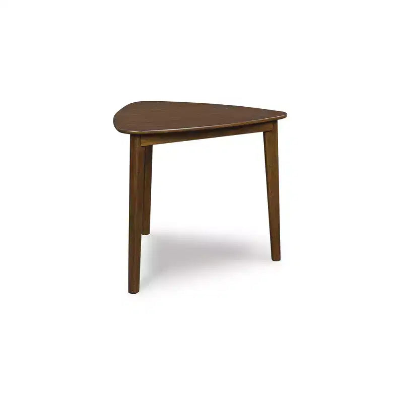 Signature Design by Ashley Allstream Triangle Dining Table, Brown, Seats 3, Mid-Century Modern Small Space Dining