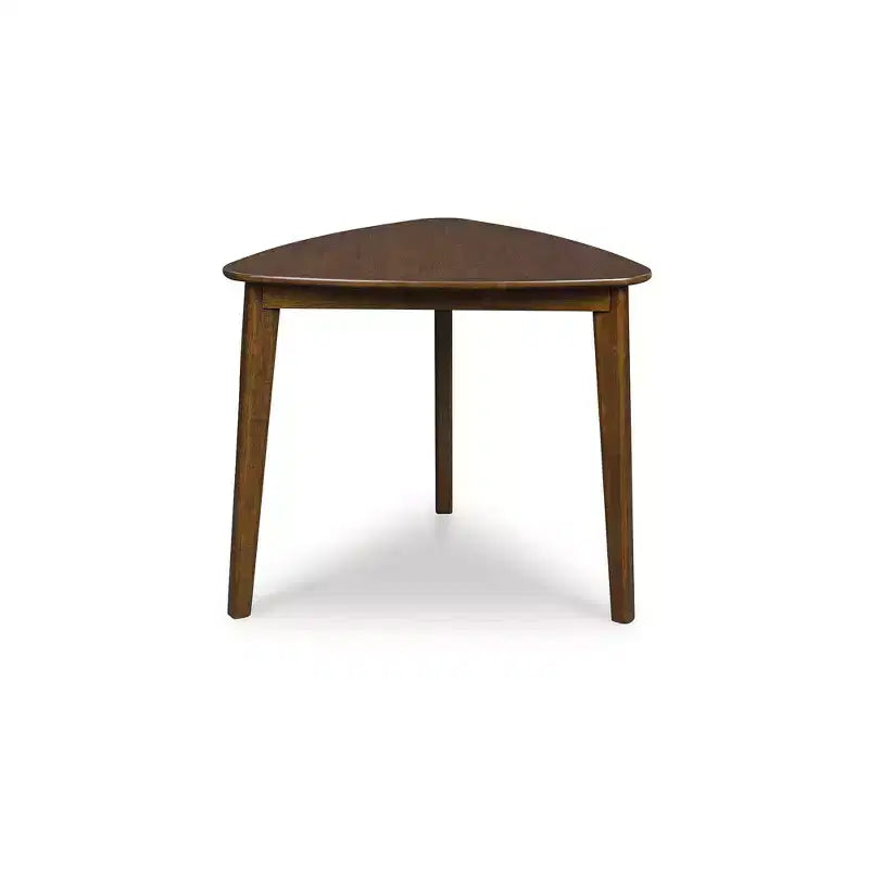 Table à manger triangulaire, marron, 3 places, style moderne du milieu du siècle pour petits espaces