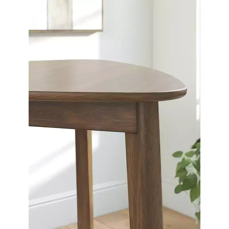 Table à manger triangulaire, marron, 3 places, style moderne du milieu du siècle pour petits espaces