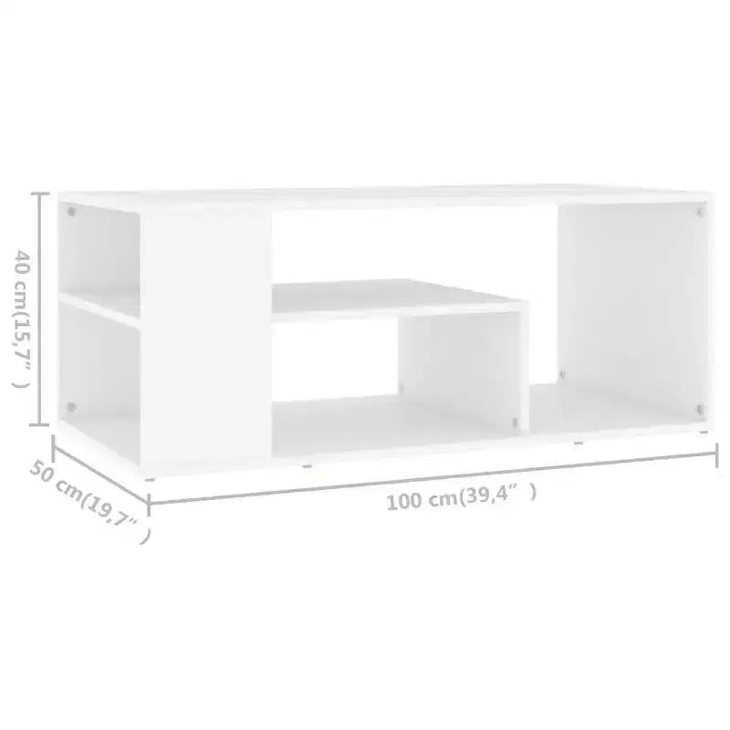 Table basse Bois d'ingénierie blanc 100 x 50 x 40 cm
