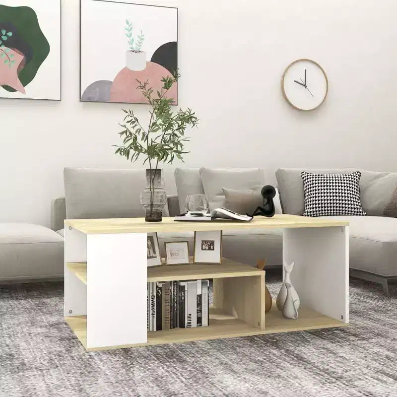 Table basse Bois d'ingénierie blanc 100 x 50 x 40 cm