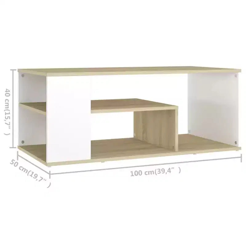 Table basse Bois d'ingénierie blanc 100 x 50 x 40 cm
