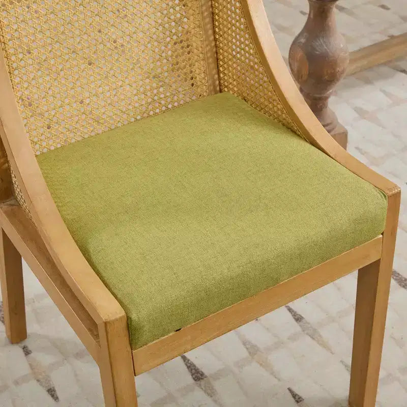 Chaises de salle à manger en rotin de ferme, chaises d'appoint style bohème, revêtement en lin doux, chaises de cuisine en bois d'hévéa massif, décoration d'intérieur, capacité de 136 kg