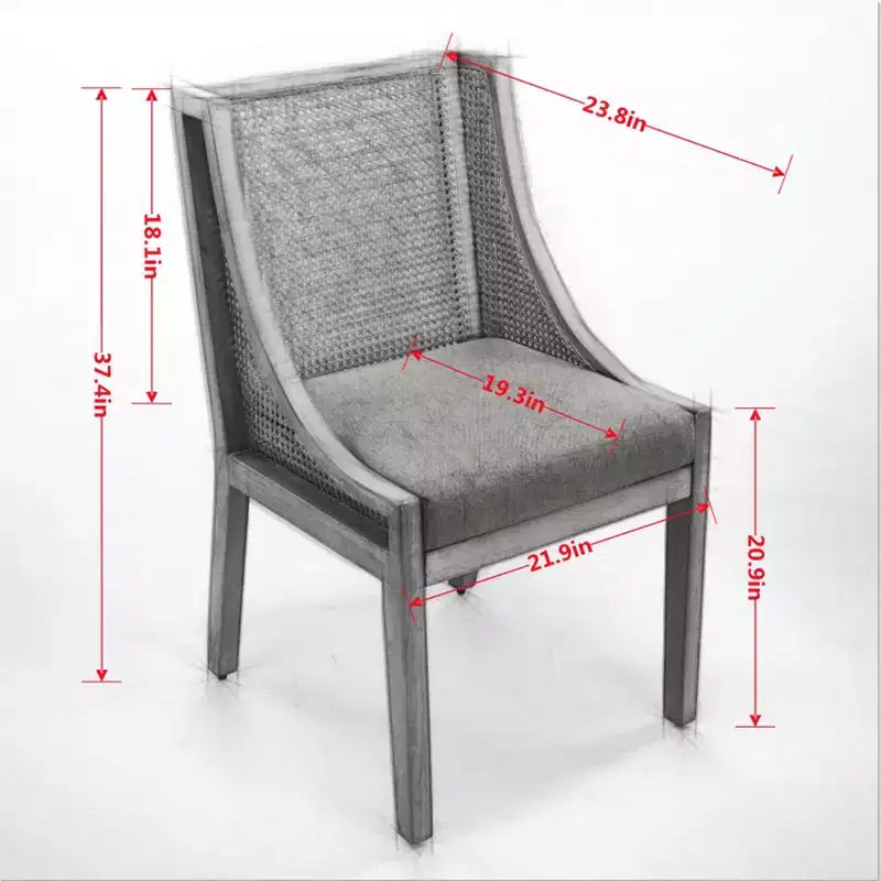 Chaises de salle à manger en rotin de ferme, chaises d'appoint style bohème, revêtement en lin doux, chaises de cuisine en bois d'hévéa massif, décoration d'intérieur, capacité de 136 kg