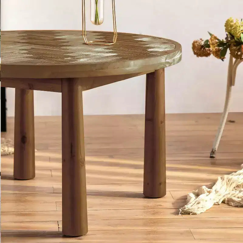 Table basse en bois massif de style Mid-Century,robuste et élégante pour salon ou appartement