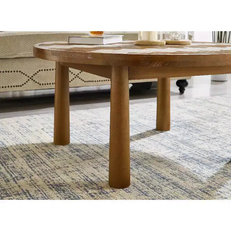 Table basse en bois massif de style Mid-Century,robuste et élégante pour salon ou appartement